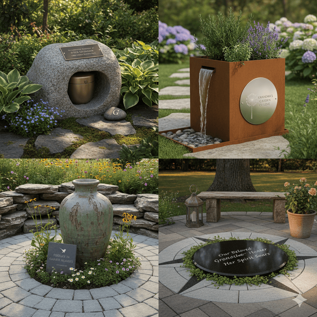 Outdoor Cremation Urn display Ideas