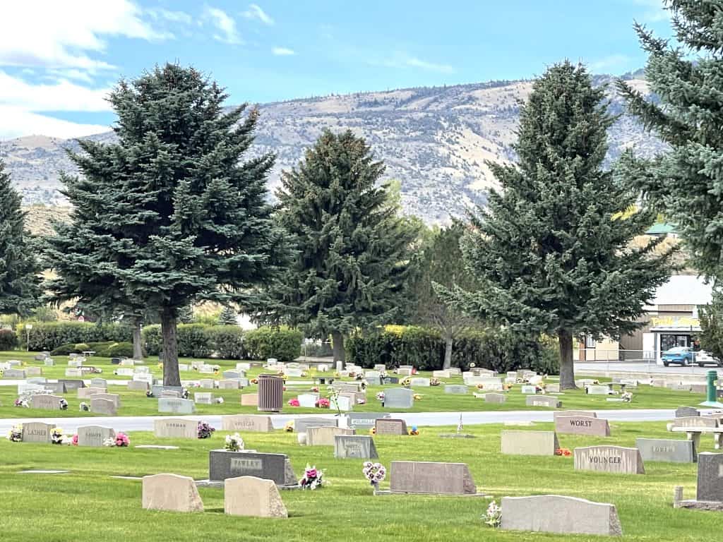 Burial in a cemetery plot