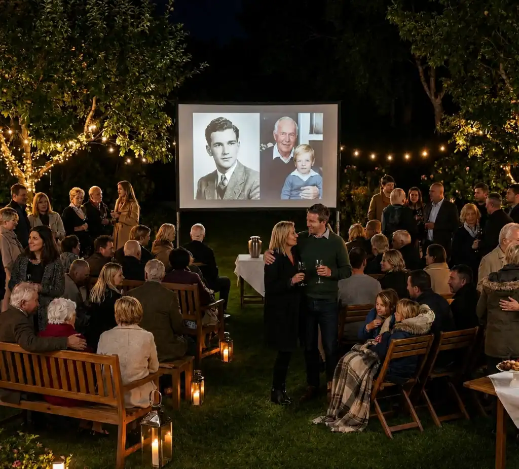 Memorial service outdoors